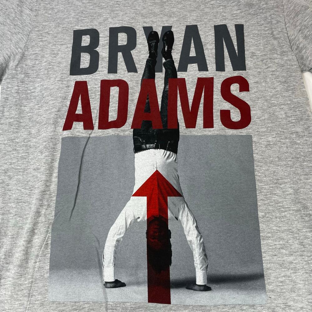 Bryan Adams Get Up Tour T-Shirt Gray Red Medium Mens Graphic Tee - Picture 3 of 6